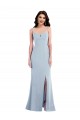 Azul cielo claro Trompeta Tirantes espagueti Crepé Elástico Largo Formales Vestidos de dama de honor / Vestidos de fiesta Fábrica