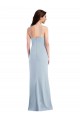 Azul cielo claro Trompeta Tirantes espagueti Crepé Elástico Largo Formales Vestidos de dama de honor / Vestidos de fiesta Fábrica