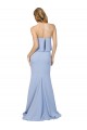 Azul cielo claro línea A Sin tirantes Crepé Elástico Largo Formales Vestidos de dama de honor / Vestidos de fiesta Fábrica