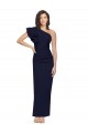 Azul marina oscuro Cubierta Un Hombre Crepé Elástico Largo Formales Vestidos de dama de honor / Vestidos de fiesta Fábrica