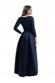 Azul marina oscuro Cuello en V Spandex Largo Asimétrico Formales Vestidos de dama de honor / Vestidos de fiesta Fábrica
