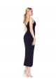 Azul marina oscuro Sirena Tirantes espagueti Crepé Elástico Corto Asimétrico Formales Vestidos de dama de honor / Vestidos de fiesta / Vestidos de cóctel Fábrica