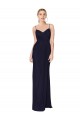 Azul marina oscuro Sirena Tirantes espagueti Gasa Largo Formales Vestidos de dama de honor / Vestidos de fiesta Fábrica
