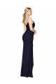 Azul marina oscuro Sirena Tirantes espagueti Gasa Largo Formales Vestidos de dama de honor / Vestidos de fiesta Fábrica