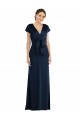 Azul marina oscuro Trompeta Hombros Descubiertos Crepé Elástico Largo Formales Vestidos de dama de honor / Vestidos de fiesta Fábrica