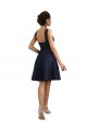 Azul marina oscuro línea A Cuello de Corazón Encaje Corto Vestidos de dama de honor / Vestidos de cóctel Fábrica