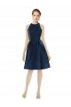 Azul marina oscuro línea A Halter Cóctel Satén Corto Vestidos de dama de honor / Vestidos de cóctel Fábrica
