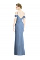 Azul polvoriento línea A Hombros Descubiertos Gasa Largo Formales Vestidos de dama de honor / Vestidos de noche Fábrica