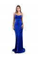 Azul real Cubierta Satén sedoso Largo Formales Vestidos de dama de honor / Vestidos de fiesta Fábrica