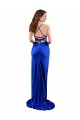 Azul real Cubierta Satén sedoso Largo Formales Vestidos de dama de honor / Vestidos de fiesta Fábrica
