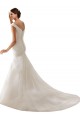 Blanco Cubierta Hombros Descubiertos Cola capilla Tul Vestidos de novia Fábrica