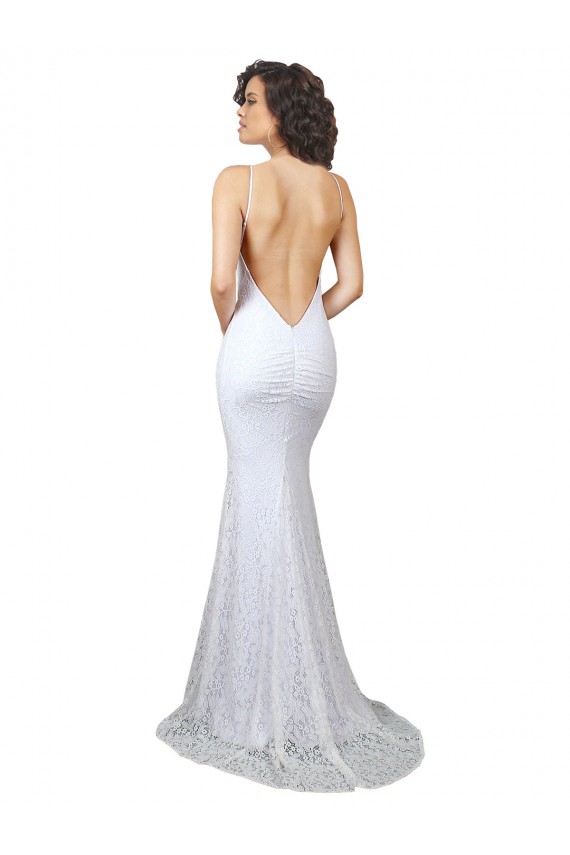 Blanco Sirena Cuello Alto Barrer tren Encaje Vestidos de novia Fábrica