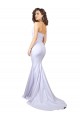 Blanco Sirena Cuello de Corazón Sin tirantes Cuello Alto Crepé Elástico Sencillo Playa Vestidos de novia Fábrica