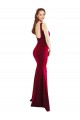 Borgoña 10 Sirena Cuadrado Crepé Elástico Largo Formales Vestidos de dama de honor / Vestidos de fiesta Fábrica