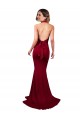 Borgoña Sirena Halter Cuello en V Spandex Largo Formales Vestidos de dama de honor / Vestidos de fiesta Fábrica