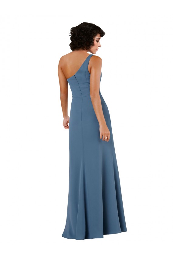 Borgoña línea A Un Hombre Gasa Largo Formales Vestidos de dama de honor / Vestidos de noche Fábrica