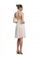 Crema Rosa línea A Halter Cuello en V Gasa Corto Vestidos de dama de honor / Vestidos de cóctel / Vestidos para homecoming Fábrica