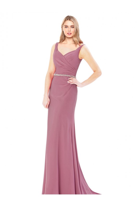 Cubierta Cuello Alto Gasa Largo Vestidos de dama de honor / Vestidos de fiesta Fábrica