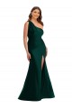 Evergreen Sirena Un Hombre Satén sedoso Largo Formales Vestidos de dama de honor / Vestidos de fiesta Fábrica