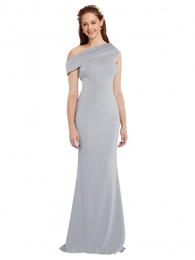 Gris 24 Sirena Un Hombre Crepé Elástico Largo Formales Vestidos de dama de honor / Vestidos de fiesta Fábrica