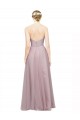 Light Lilac línea A Cuello de Corazón Tul Encaje Largo Vestidos de dama de honor Fábrica