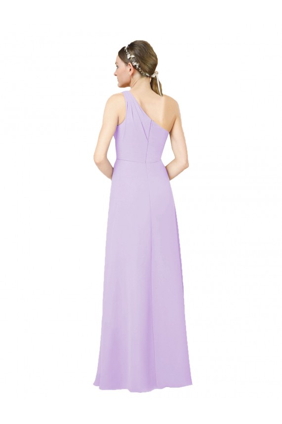 Lila Cubierta Un Hombre Gasa Largo Formales Vestidos de dama de honor / Vestidos de noche Fábrica