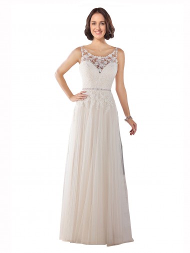 Marfil & Champán línea A Ilusión Barrer tren Tul Boho Vestidos de novia Fábrica