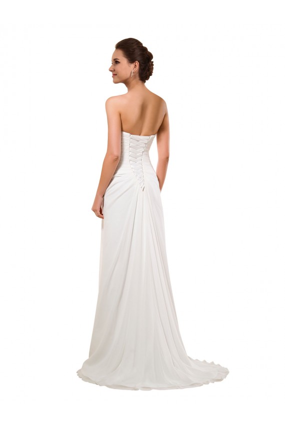 Marfil Cubierta Cuello de Corazón Cola capilla Gasa Vestidos de novia Fábrica