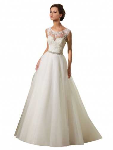 Marfil Ilusión Cola capilla Tul Encaje Vestidos de novia Fábrica
