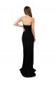 Negro Columna Cuello de Corazón Sin tirantes Cuello Alto Crepé Elástico Largo Formales Vestidos de dama de honor / Vestidos de fiesta Fábrica