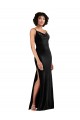 Negro Columna Terciopelo Elástico Largo Formales Vestidos de dama de honor / Vestidos de fiesta Fábrica