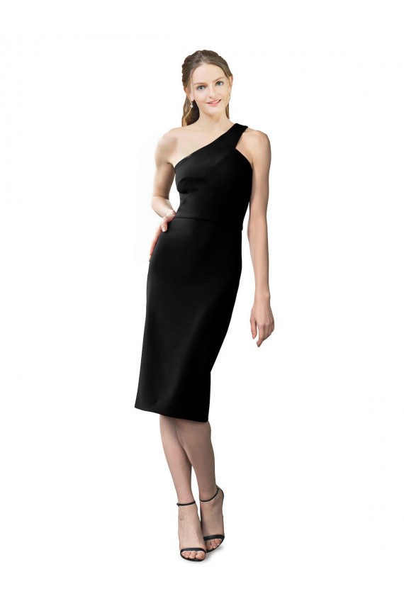 Negro Cubierta Un Hombre Cóctel Crepé Elástico Corto Formales Vestidos de dama de honor / Vestidos de fiesta / Vestidos de cóctel Fábrica