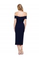 Azul marina oscuro Sirena Hombros Descubiertos Midi Crepé Elástico Corto Formales Vestidos de dama de honor / Vestidos de fiesta / Vestidos de cóctel Fábrica