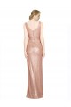 Oro rosa Cubierta Cuello en V Lentejuela Largo Formales Vestidos de dama de honor / Vestidos de fiesta Fábrica
