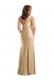Oro suave Sirena Un Hombre Satén sedoso Largo Formales Vestidos de dama de honor / Vestidos de fiesta Fábrica