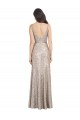 Plata Cubierta Cuello en V Cuello Alto Lentejuela Lentejuelas brillantes Largo Formales Vestidos de dama de honor / Vestidos de fiesta Fábrica