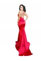Rojo Sirena Cuello de Corazón Satén elástico Largo Formales Vestidos de dama de honor / Vestidos de fiesta Fábrica