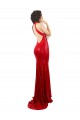 Rojo Sirena Halter Cuello Alto Lentejuela Largo Formales Vestidos de dama de honor / Vestidos de fiesta Fábrica