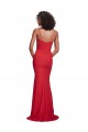 Rojo Sirena Tirantes espagueti Crepé Elástico Largo Formales Vestidos de dama de honor / Vestidos de fiesta Fábrica