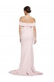 Rosa Cubierta Cuadrado Barrer tren Crepé Elástico Largo Formales Vestidos de dama de honor / Vestidos de fiesta Fábrica