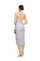 Lila ártica Cubierta Sin tirantes Midi Crepé Elástico Corto Asimétrico Formales Vestidos de dama de honor / Vestidos de fiesta / Vestidos de cóctel Fábrica