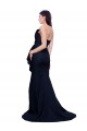Azul marina oscuro Cubierta Sin tirantes Barrer tren Crepé Elástico Largo Vestidos de dama de honor / Vestidos de fiesta Fábrica