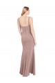 Rosa empolvado Sirena Cuadrado Cuello Alto Crepé Elástico Largo Vestidos de dama de honor / Vestidos de fiesta Fábrica