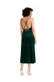 Verde oscuro Cubierta Midi Terciopelo Elástico Corto Formales Vestidos de dama de honor / Vestidos de fiesta / Vestidos de cóctel Fábrica