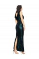 Verde oscuro Sirena Cuello en V Lentejuela Largo Formales Vestidos de dama de honor / Vestidos de fiesta Fábrica