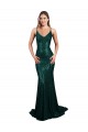 Verde oscuro Sirena Cuello en V Lentejuela Largo Formales Vestidos de dama de honor / Vestidos de fiesta Fábrica