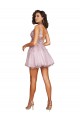 línea A Cuello en V Corto Tul Corto Vestidos de dama de honor / Vestidos de cóctel / Vestidos para homecoming Fábrica