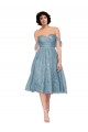 línea A Hombros Descubiertos Encaje Corto Vestidos de dama de honor / Vestidos de cóctel Fábrica