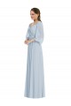 línea A Hombros Descubiertos Gasa Largo Formales Vestidos de dama de honor / Vestidos de noche Fábrica