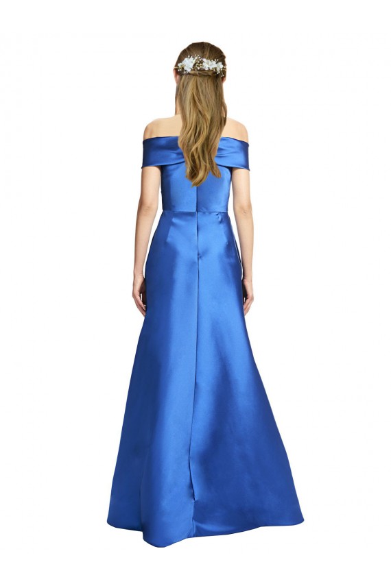 línea A Hombros Descubiertos Satén Largo Formales Vestidos de dama de honor / Vestidos de fiesta Fábrica